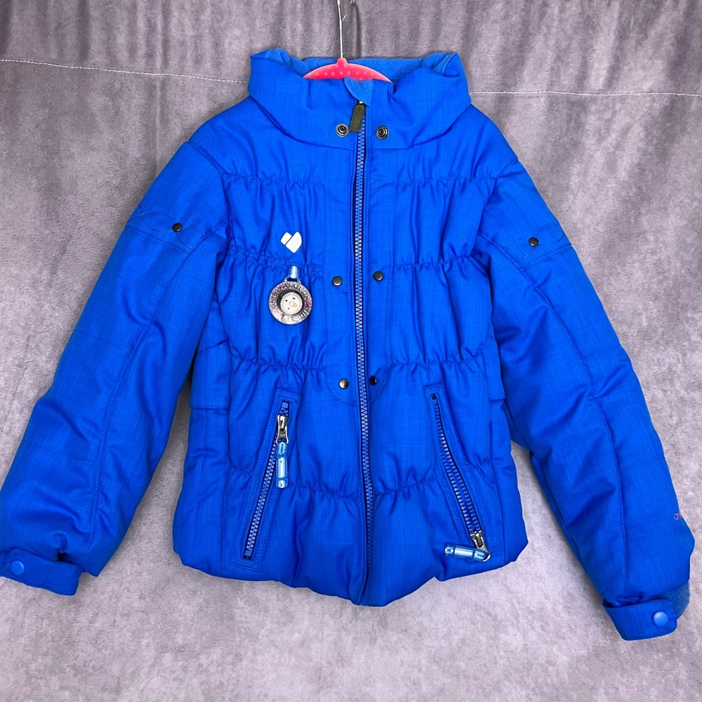 Obermeyer Puffer Jacket Kids Size 5 Blue Excellent I-Grow Ski Coat Compass